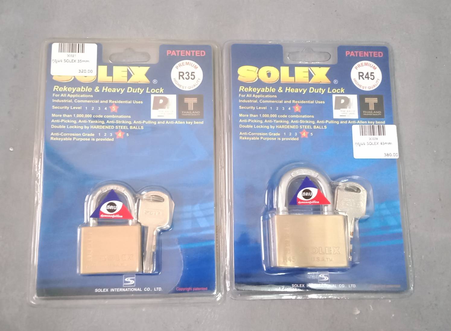 กุญแจ SOLEX  คอสั้น  (อัดแผง)