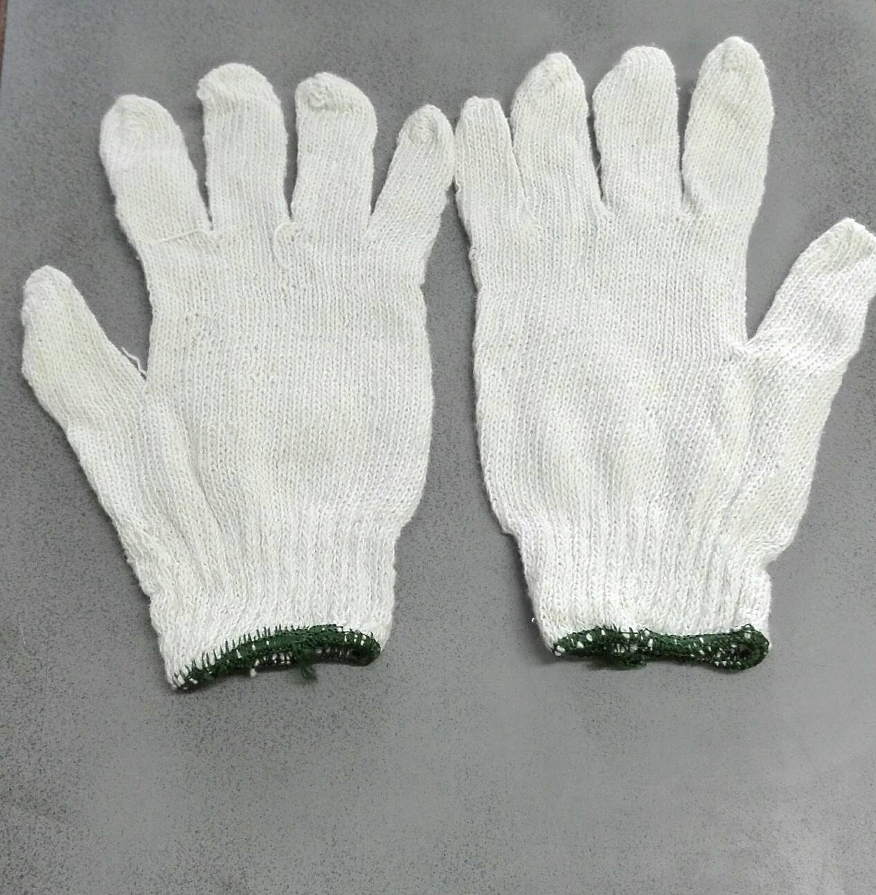 ถุงมือผ้า ขอบเขียว